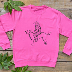 BEAR AND DOG PINK JUMPER