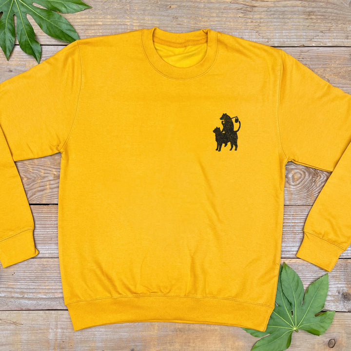 cat and bear mustard jumper
