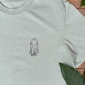 mint tshirt with ghost bear design