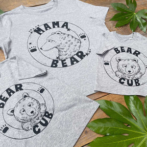 mama bear and bear cub tshirt set