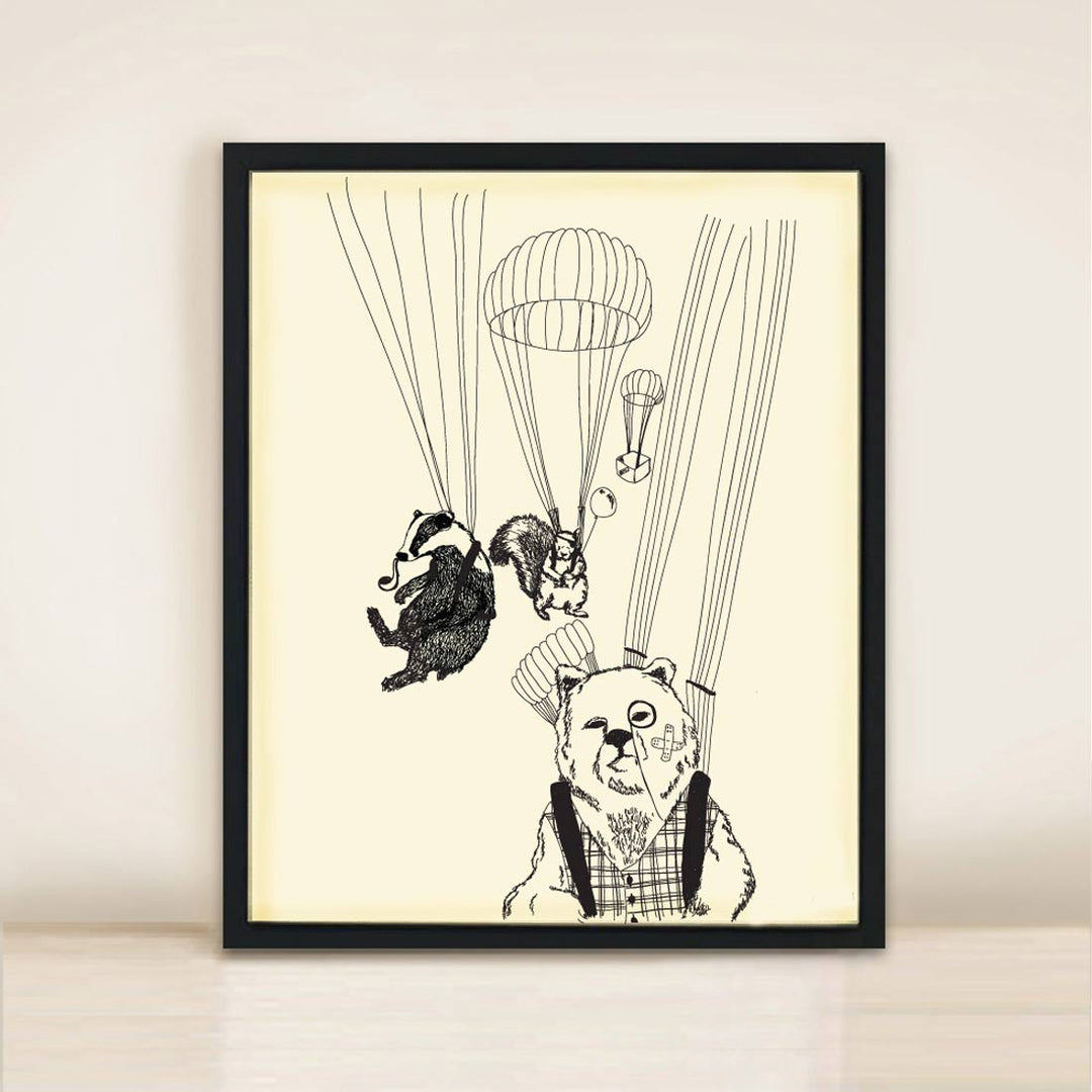 parachuting bear print