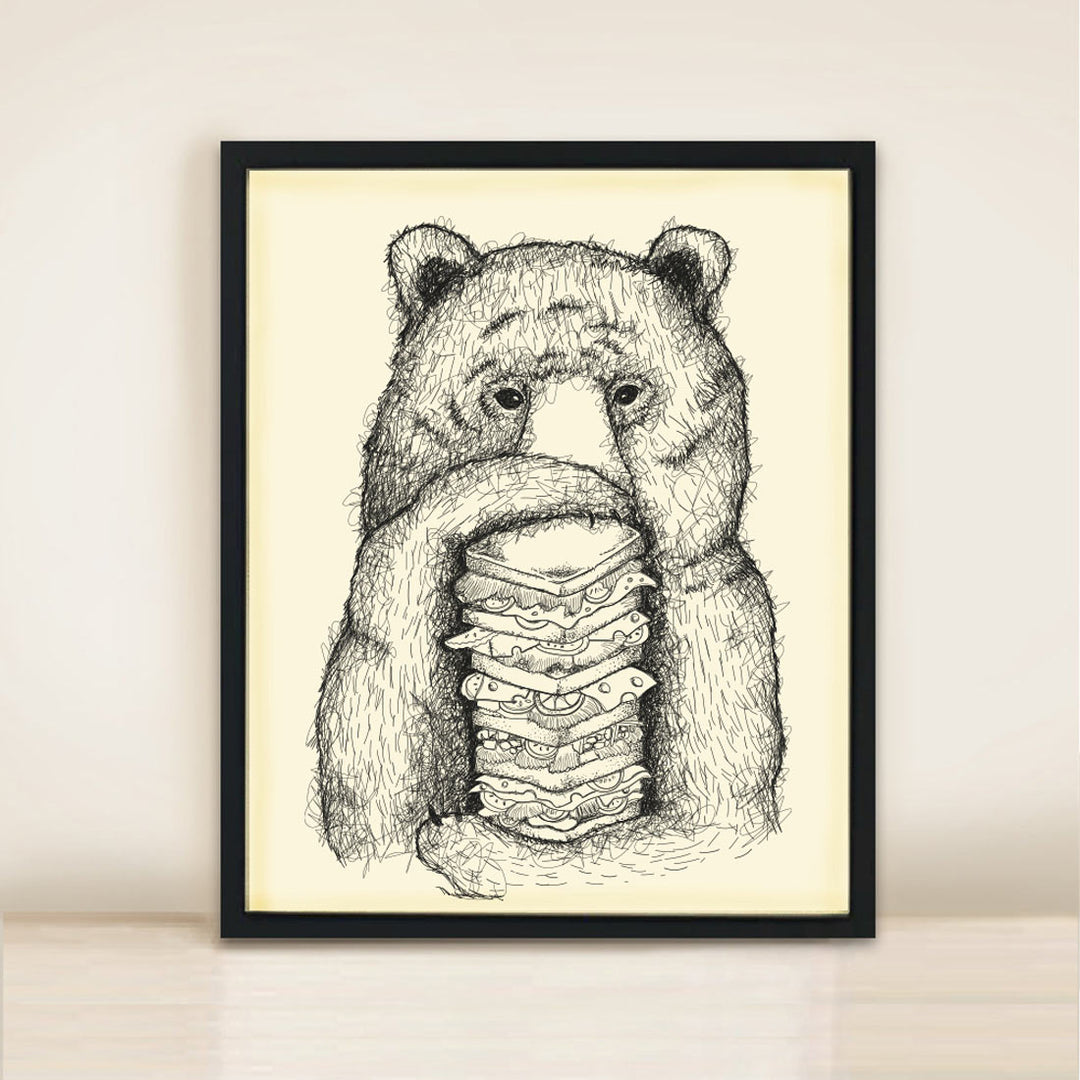 Sandwich Bear | Poster Print A3