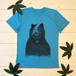 blue bowie bear tee