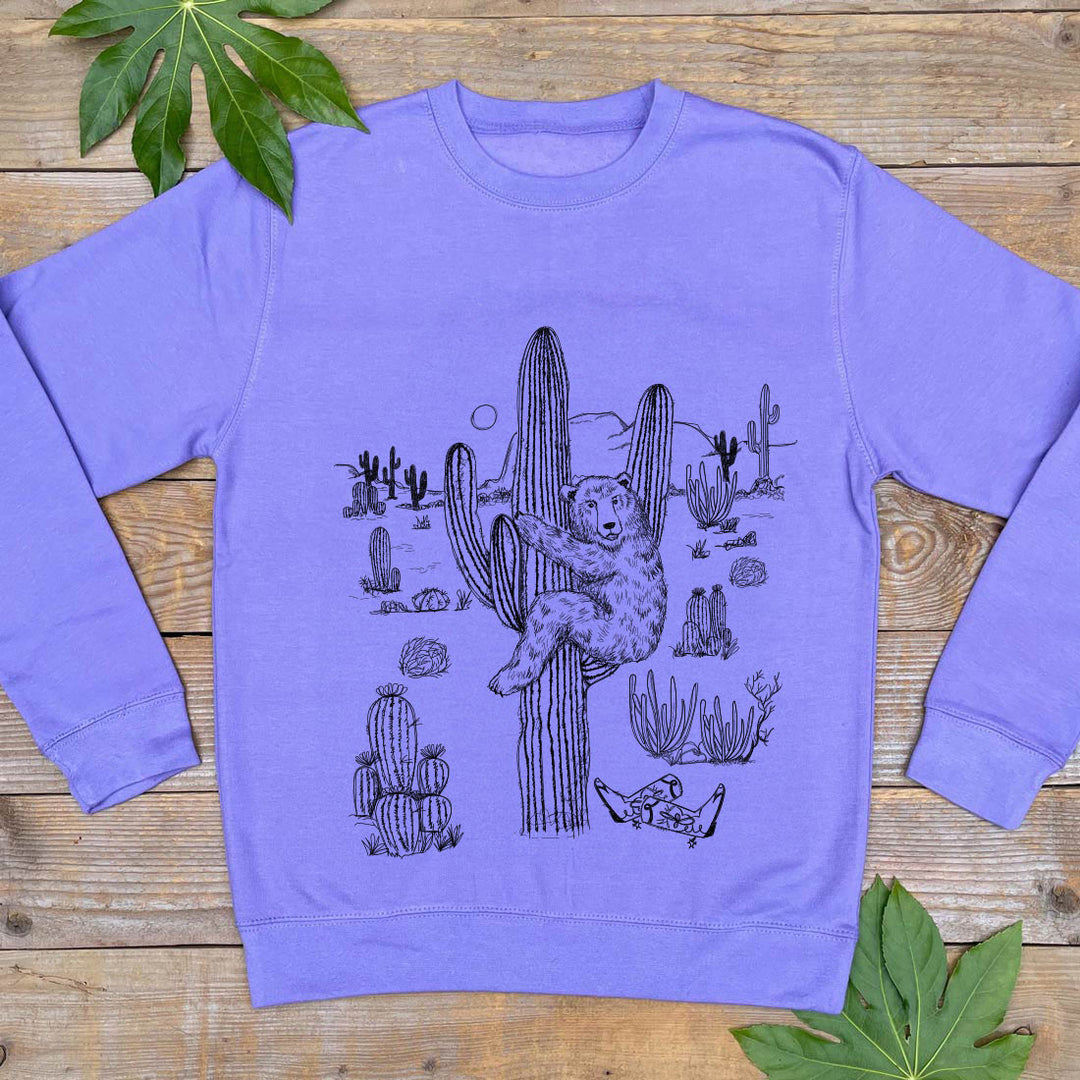 purple bear jumper with cactus