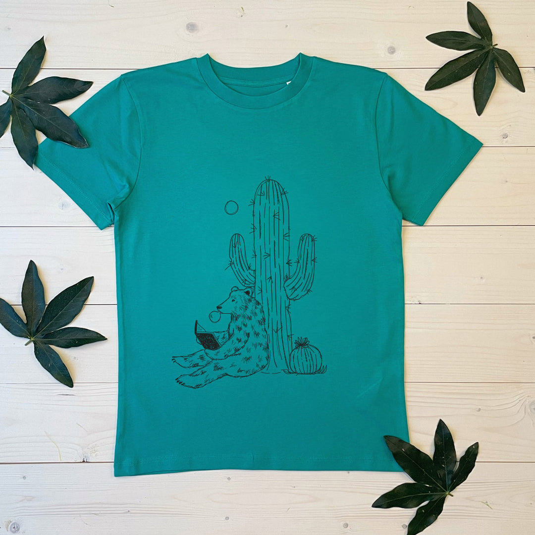 green  cactus an dbear tee