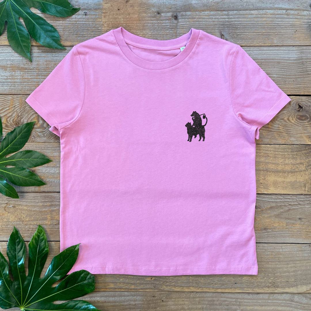 pink cat and bear tshirt