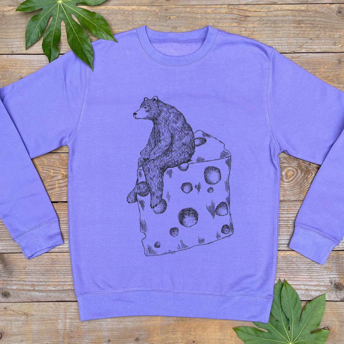 purple mens bear jumper