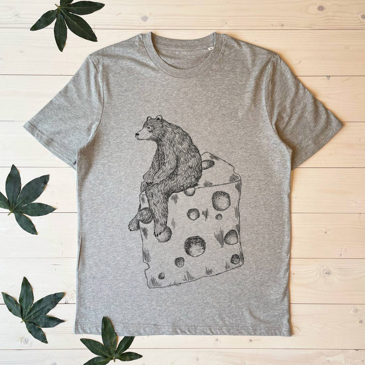 swiss cheese and bear tshirt