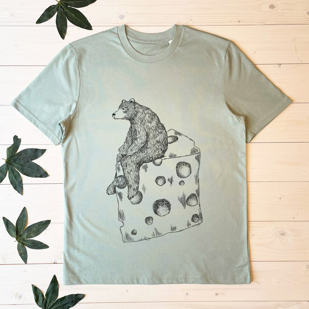 bear sat on cheese tshirt