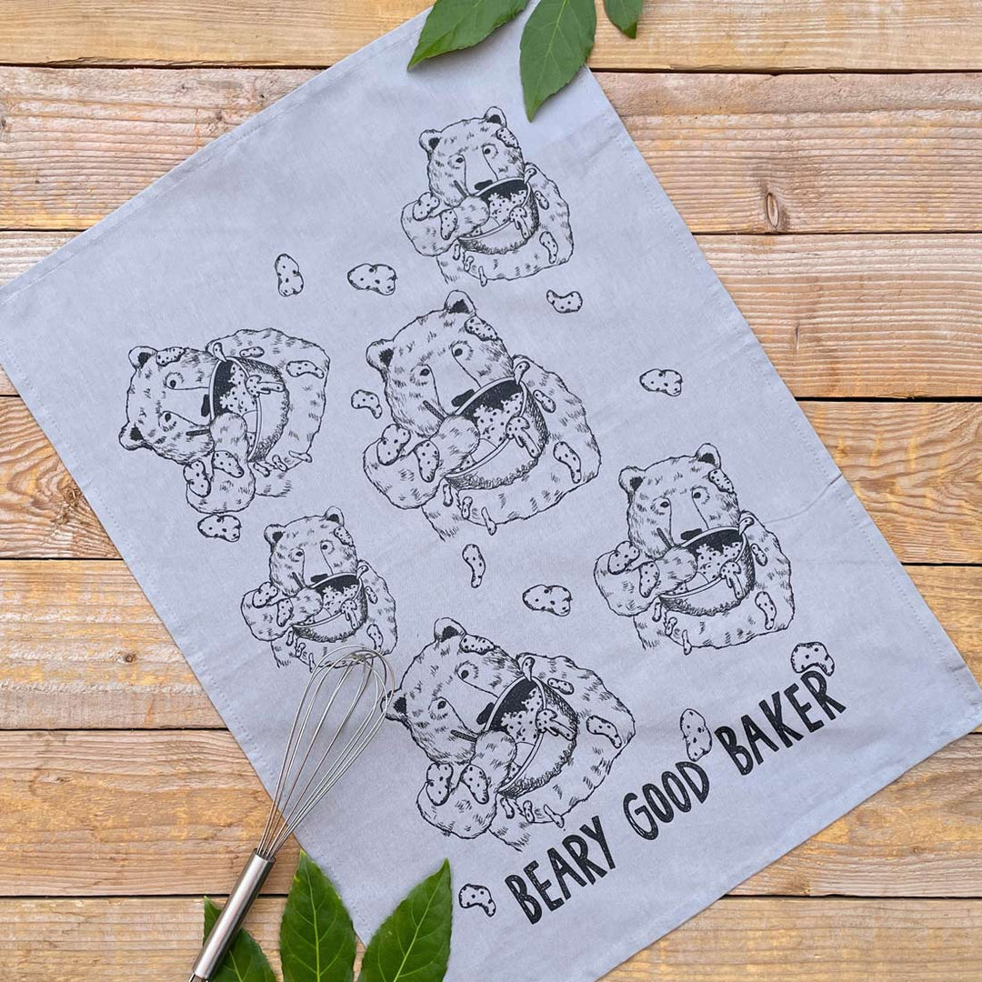 SILVER  BEAR TEA TOWEL