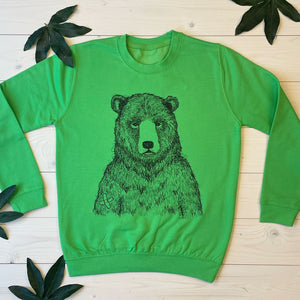 kids bear green jumper