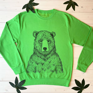 mens grizzly bear green sweater