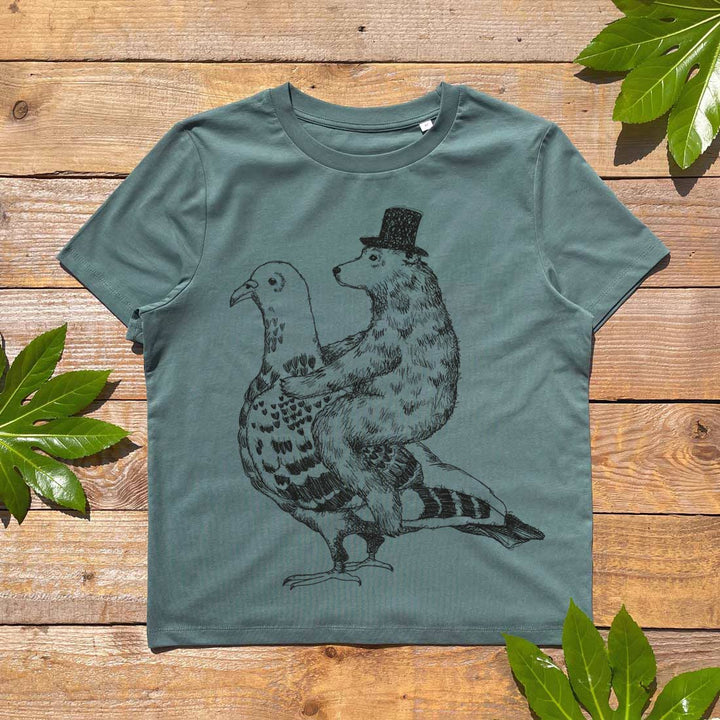 pigeon women's t-shirt green