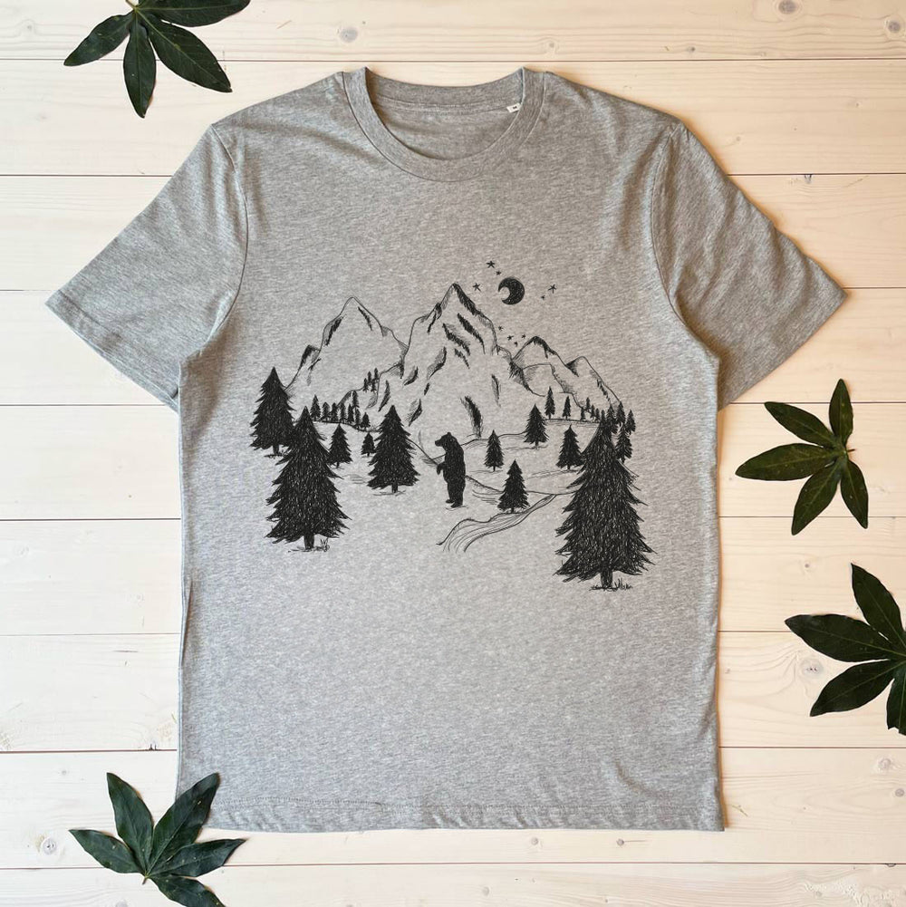 wandering bear grey tee