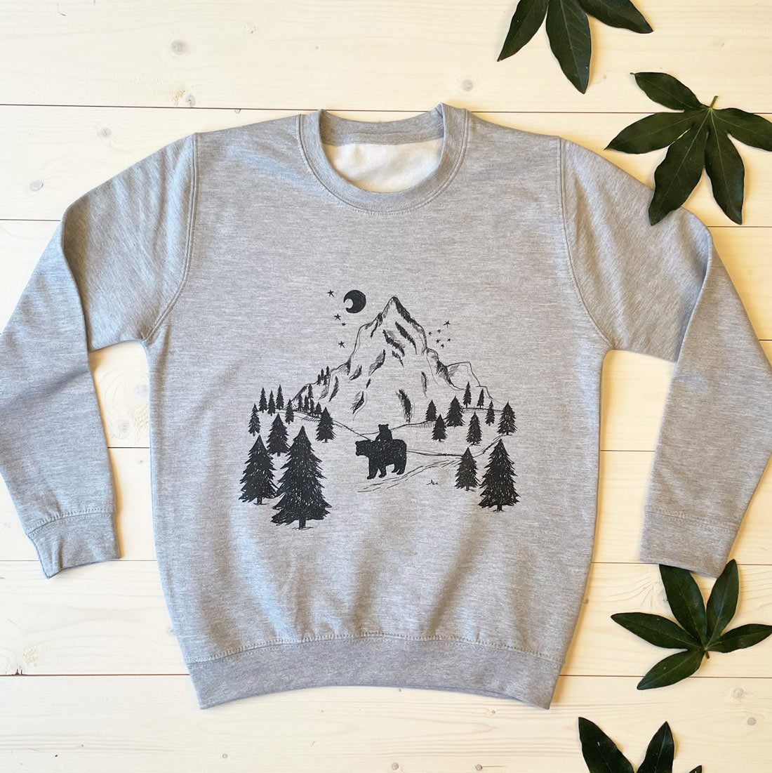 grey kids bear jumper