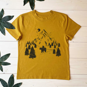 bear and mountain kids tee