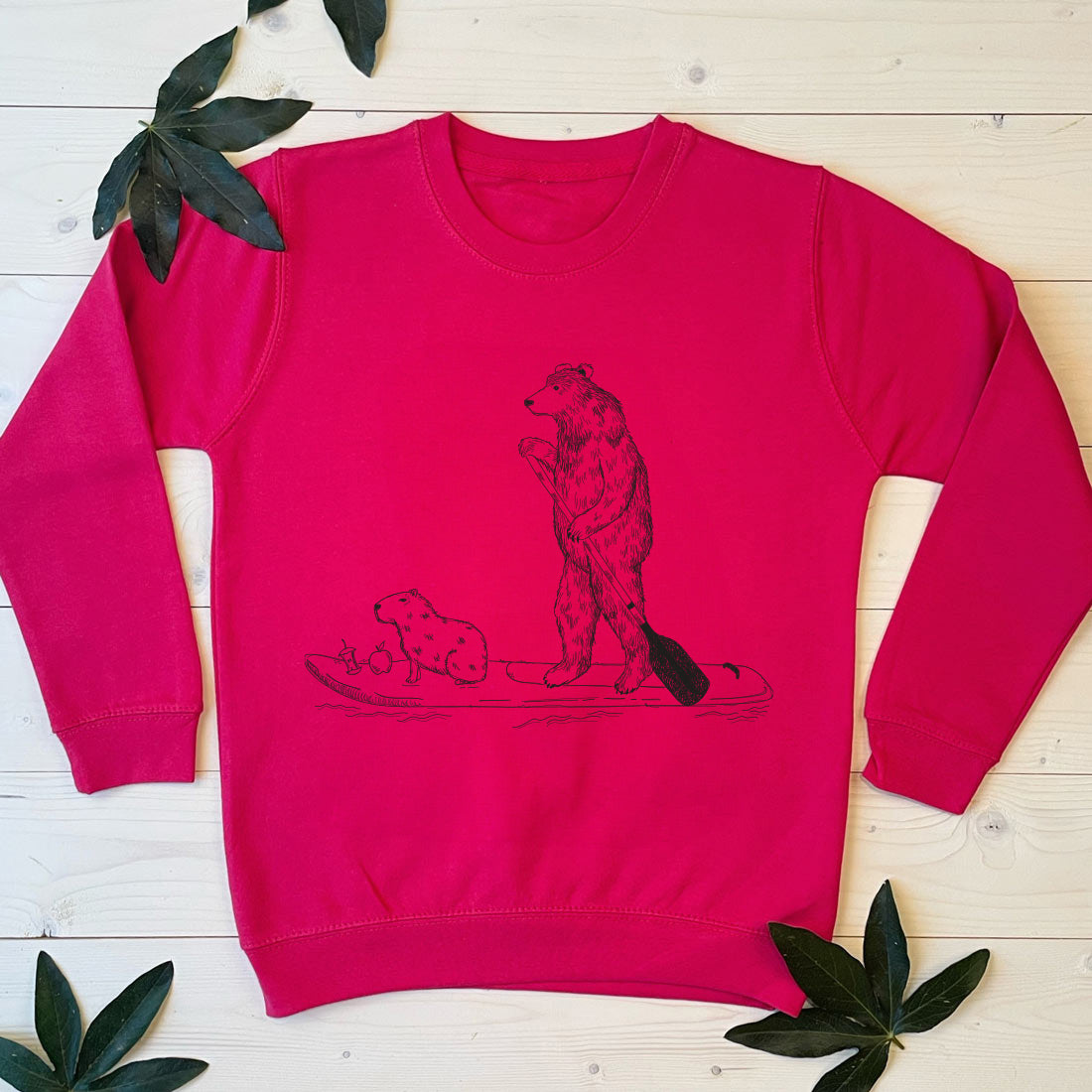 pink kids bear jumper