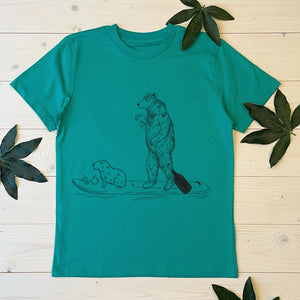 paddle board bear tee kids