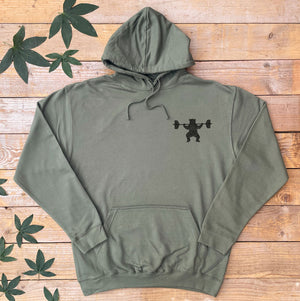 weight lifting bear hoodie