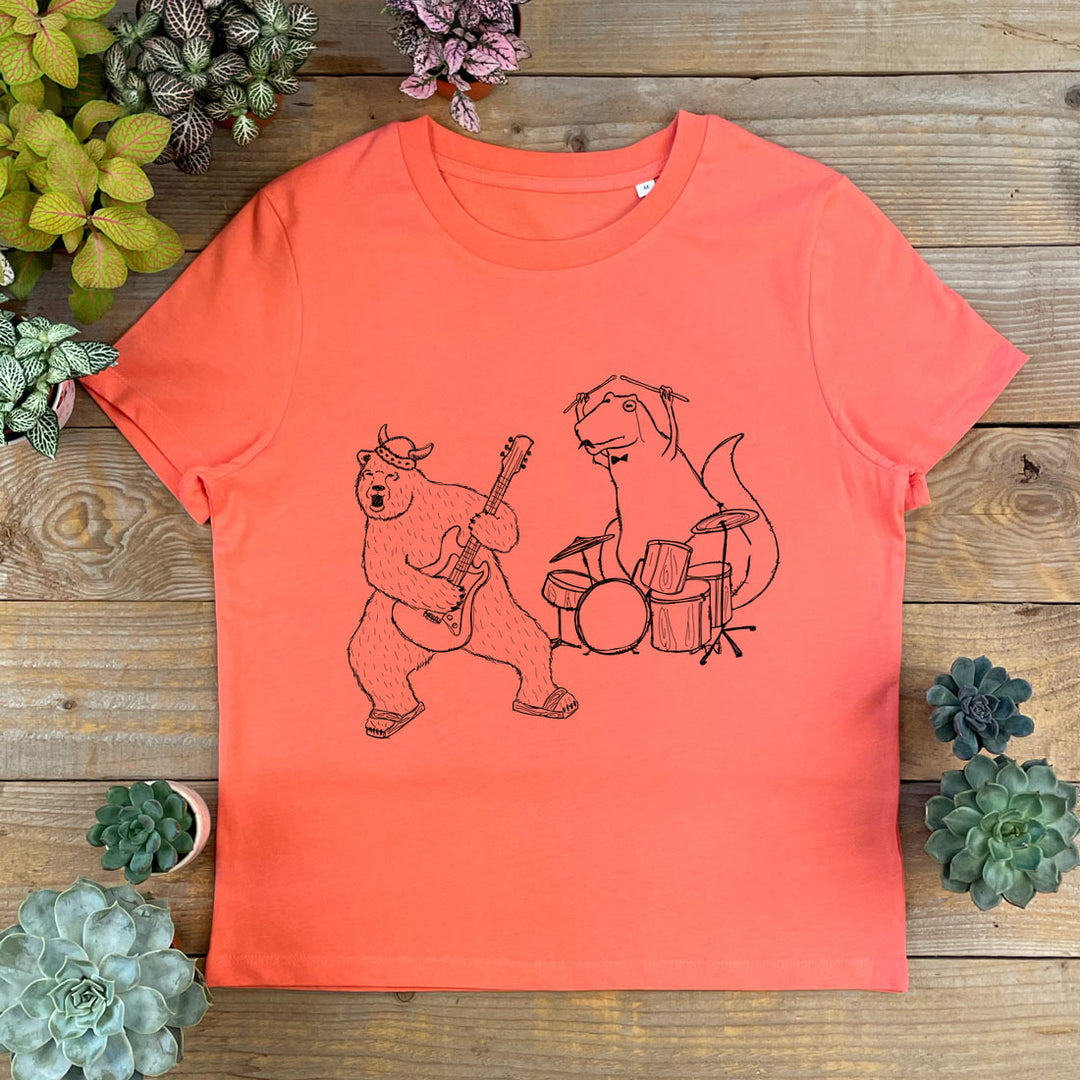 BEAR AND DINO ROCK BAND TEE