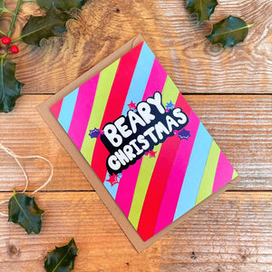 'Beary Christmas' Candy stripe Card