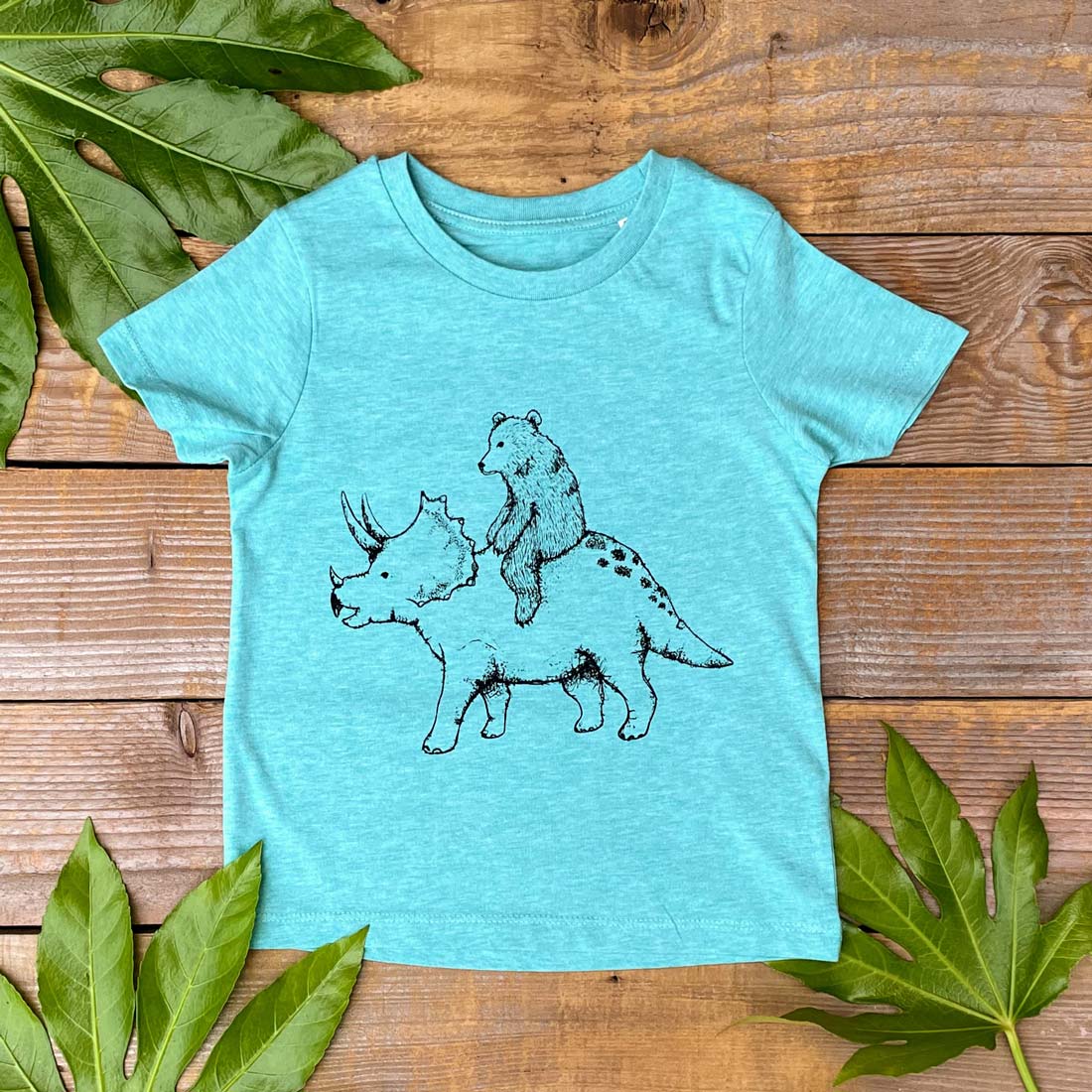 Kids Bear T-Shirt - Forest Green/Brown – Feature