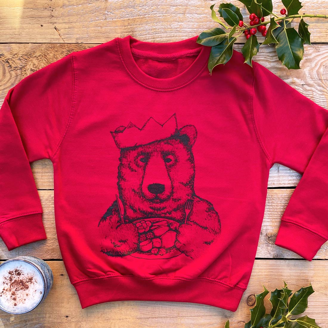 kids red christmas jumper