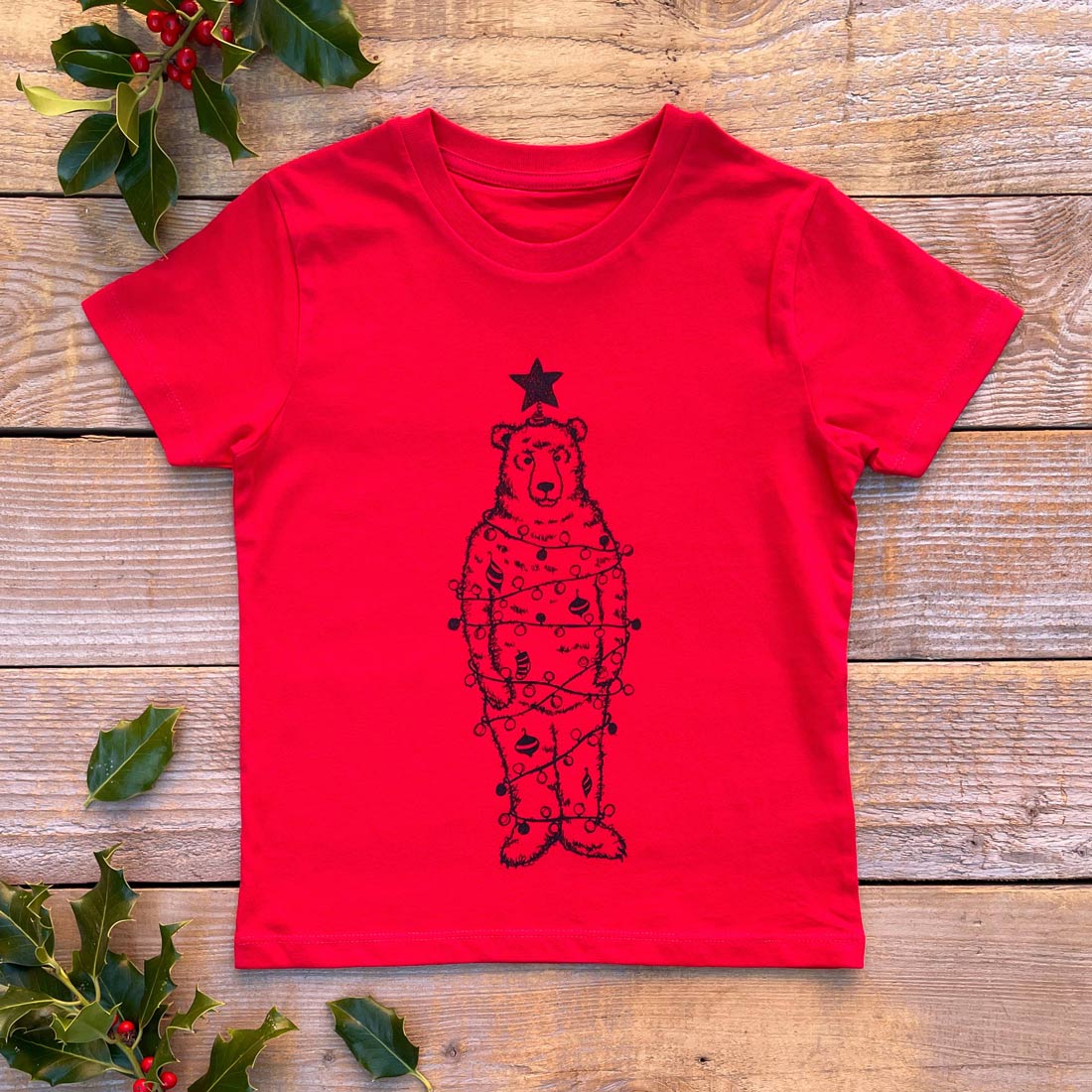 christmas tree bear tee