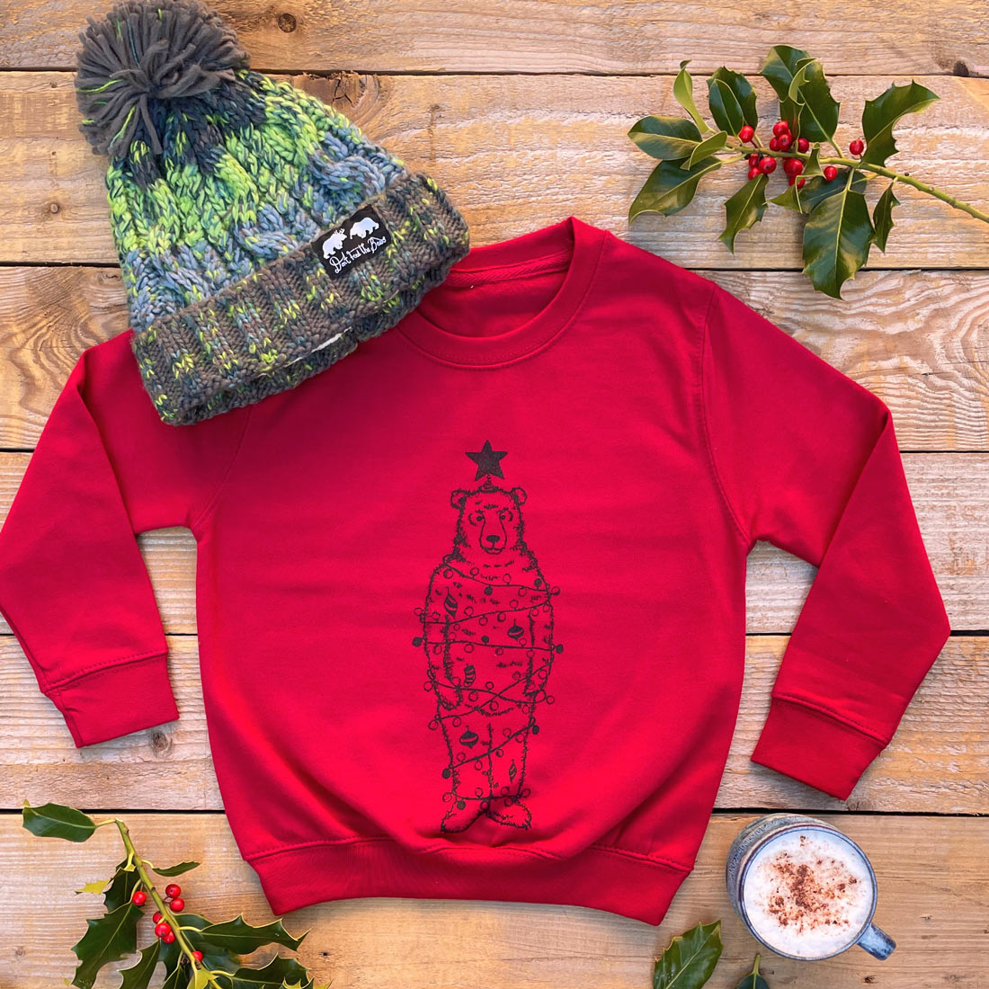 kids red christmas jumper